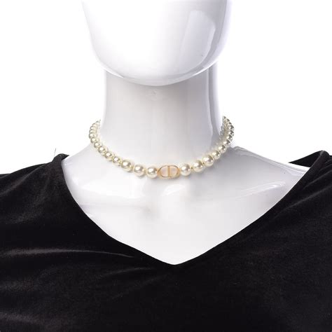 dior pearl choker necklace